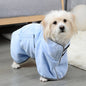 Blue pet bathrobe from BACKUPMYFILESNOW.COM®, fast drying towel for small pets, soft and absorbent for quick drying after baths.