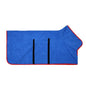 Blue pet bathrobe and fast drying towel by BACKUPMYFILESNOW.COM®, designed for quick drying after baths for small pets.