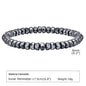 Black triangle beads bracelet for men and women, unisex hematite wristband with stretch design, handmade jewelry by Vnox.