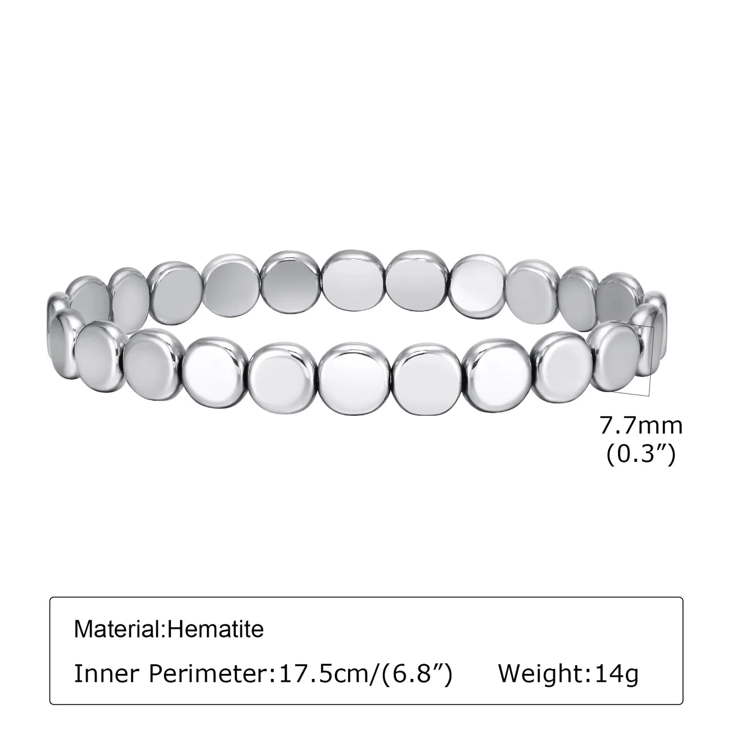 Black triangle beads bracelet for men and women, stretchy unisex hematite wristband, handmade jewelry with stylish design.