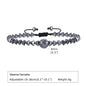 Black triangle beads bracelet by Vnox, unisex stretch hematite wristband with handmade gallstone design for men and women.