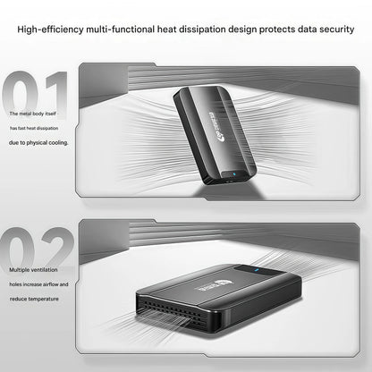 BackupMyFilesNow Data Fox Dual-Use External HDD X25, 2.5-inch metal USB 3.0 drive in black and silver for game storage and backups.