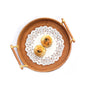 Woven rattan storage basket for snacks and fruits, upgraded design, natural finish, ideal for kitchen or pantry organization.