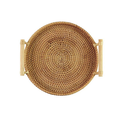 Upgraded rattan woven storage basket for snacks and fruits, featuring a stylish, breathable design from BACKUPMYFILESNOW.COM®.