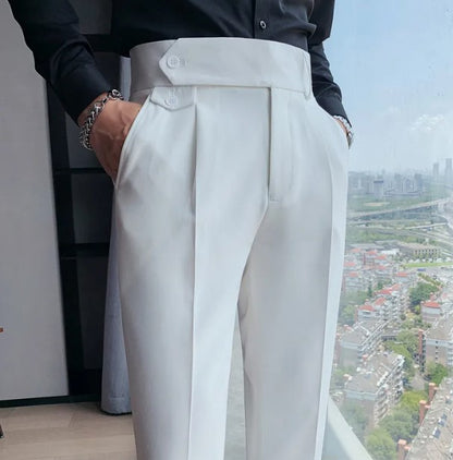 Brown British business casual trousers by BackupMyFilesNow.com, shown with a tailored fit and classic style.