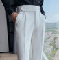 Brown British business casual trousers from BackupMyFilesNow.com, showing the tailored fit and classic design.