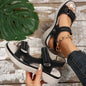 Brown summer wedge sandals for women by BACKUPMYFILESNOW.COM®, lightweight, casual platform shoes with non-slip soles.