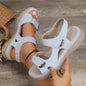 Brown summer wedge sandals for women by BACKUPMYFILESNOW®, lightweight casual beach shoes with non-slip soles and platform design.