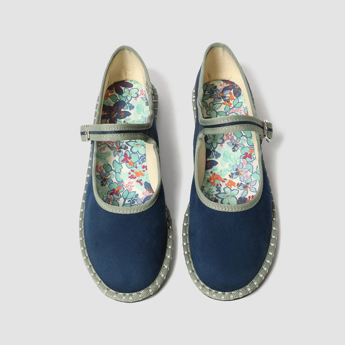 Red velvet Mary Jane shoes for women with printed insoles, stitching details, high-quality pleuche material, casual ballet flats.