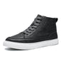 Brown high-top casual leather shoes for men with stylish design and sturdy soles, from BACKUPMYFILESNOW.COM®.
