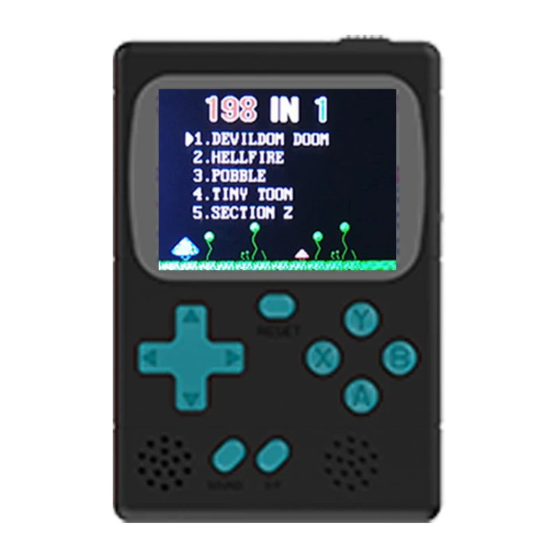 GAMINJA GC36 built-in 198 retro video games handheld console with 2.4-inch color screen, 8-bit game player for children.