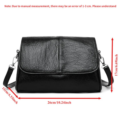 Brown retro oil wax leather crossbody bag with textured vintage feel, elegant flap design, and adjustable shoulder strap.