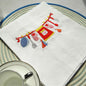Set of 100 embroidered cloth table napkins, absorbent kitchen tea towels, 45x70cm, ideal for photography props and table settings.