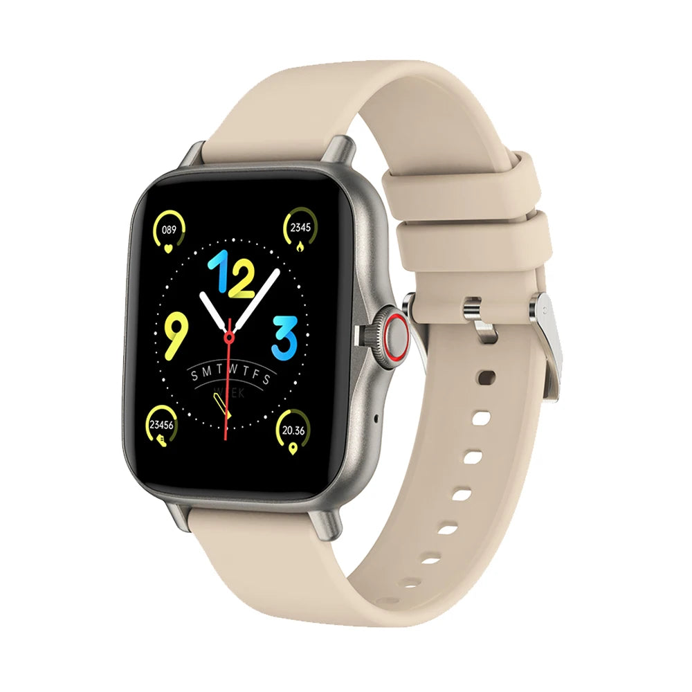 Silver steel 2024 smart watch with 1.44-inch color screen, Bluetooth call, blood oxygen and pressure monitoring for men and women.
