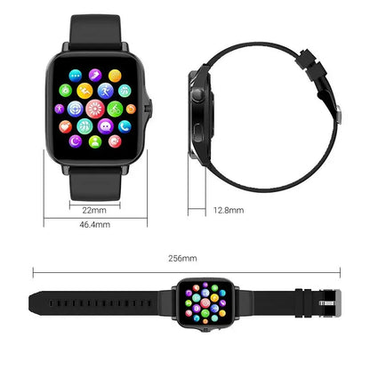 Silver steel 2024 Android smart watch with 1.44-inch color screen, Bluetooth calling, blood oxygen and pressure monitoring for men and women.