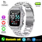 Silver steel 2024 Android smart watch with 1.44-inch color screen, Bluetooth calls, blood oxygen, and pressure monitoring for women and men.