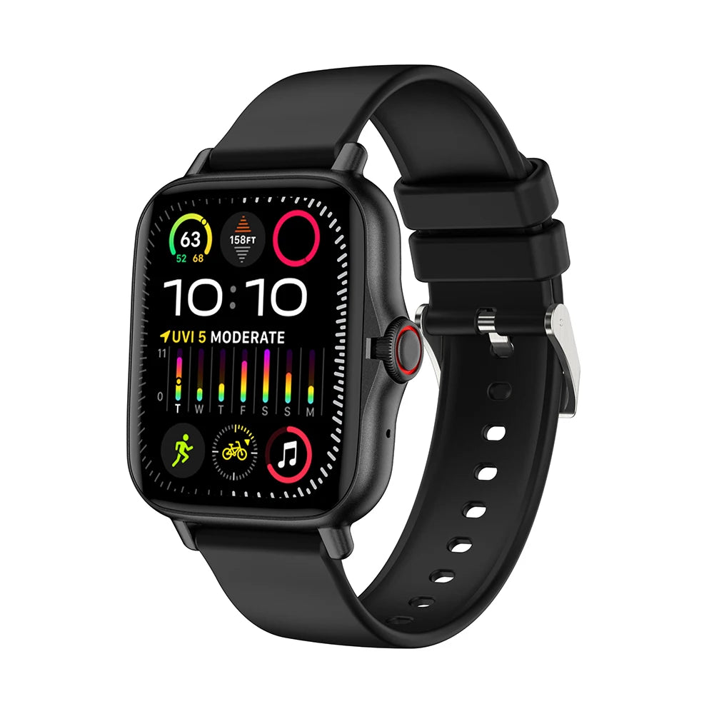 Silver steel 2024 Smart Watch with 1.44-inch color screen, Bluetooth call, blood oxygen and pressure monitoring for women and men.
