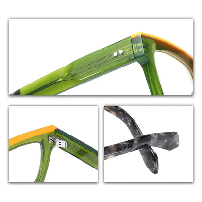 Oversized glasses for women and men with thick acetate frames, wide top, clear prescription-ready lenses, trendy style.