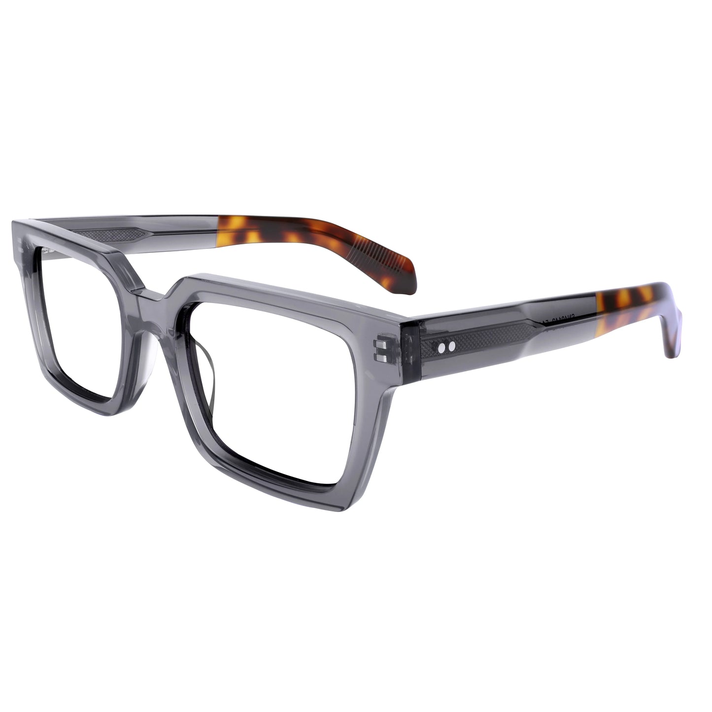 Oversized acetate glasses for women and men with wide top frame and clear prescription-ready lenses, trendy and stylish eyewear.