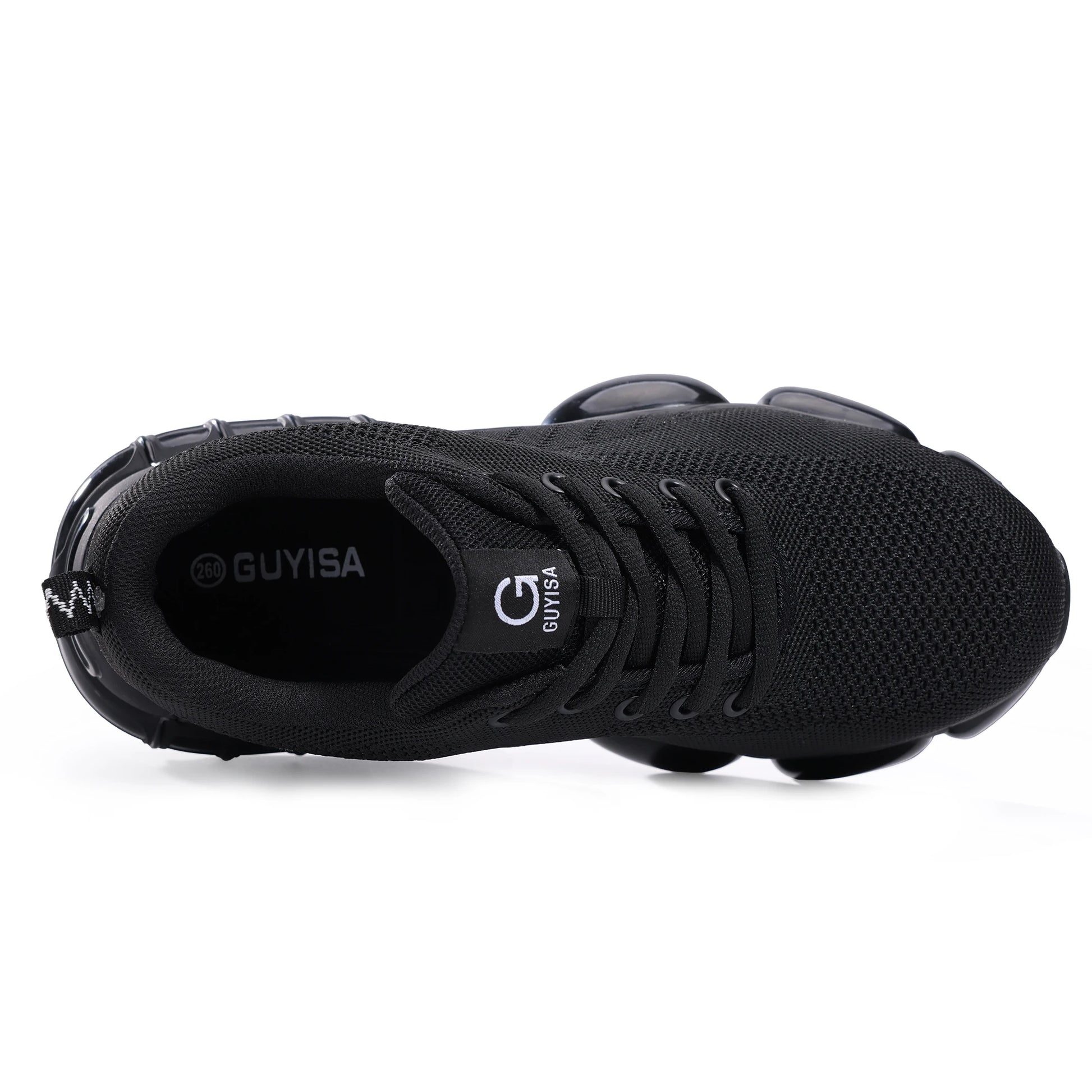 Black steel toe work shoes for men with air-cushioned insoles, lightweight, durable industrial safety sneakers by BackupMyFilesNow.com