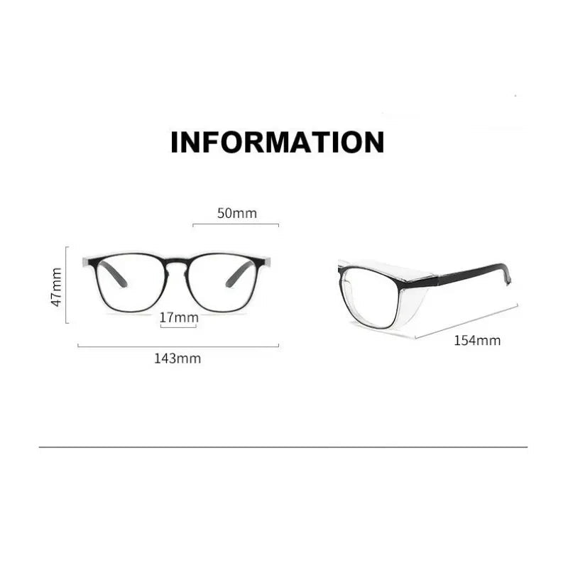 BackupMyFilesNow® safety glasses with anti-fog goggles, protective side shields, and blue light blocking lenses for men and women.