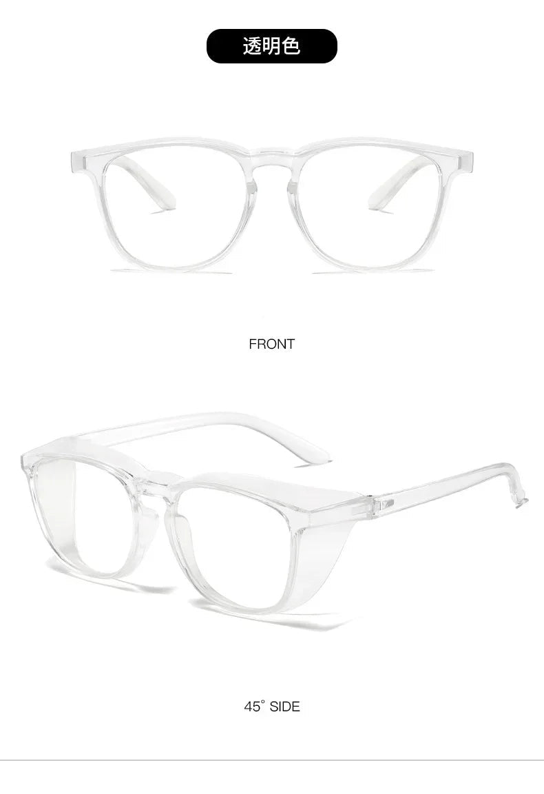 BackupMyFilesNow® anti-fog safety glasses with side shields, blue light protection, suitable for men and women, reading glasses included.