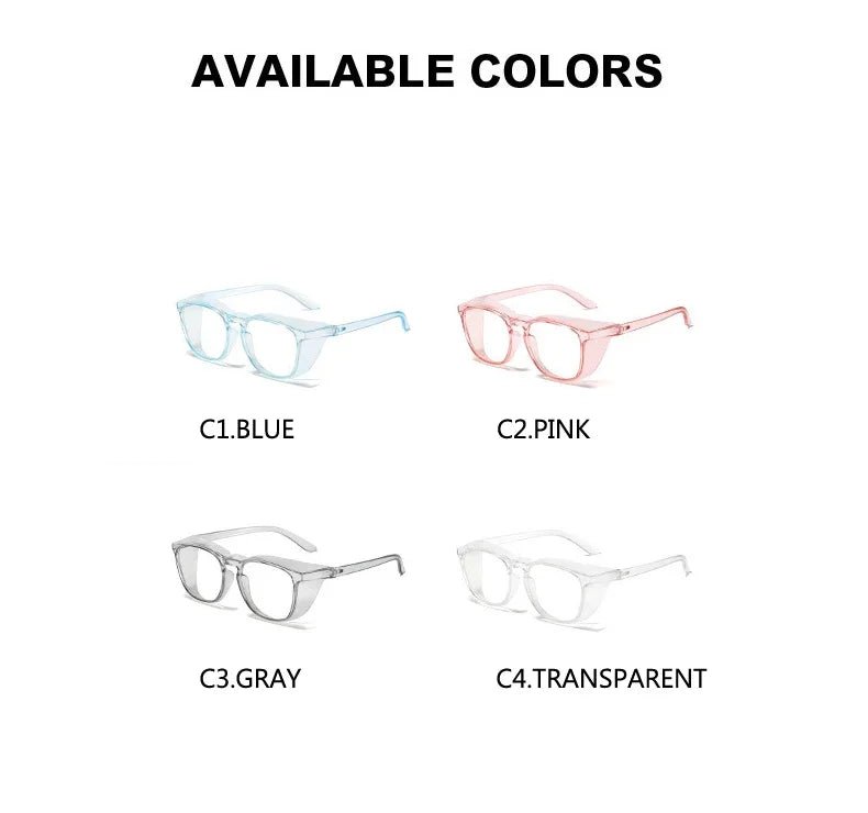 BackupMyFilesNow® anti-fog safety glasses with side shields, blue light protection, suitable for men and women, reading glasses style.