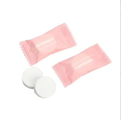 Mini compressed towel capsules from BACKUPMYFILESNOW.COM®, disposable face wipes for travel and outdoor use, compact and convenient.