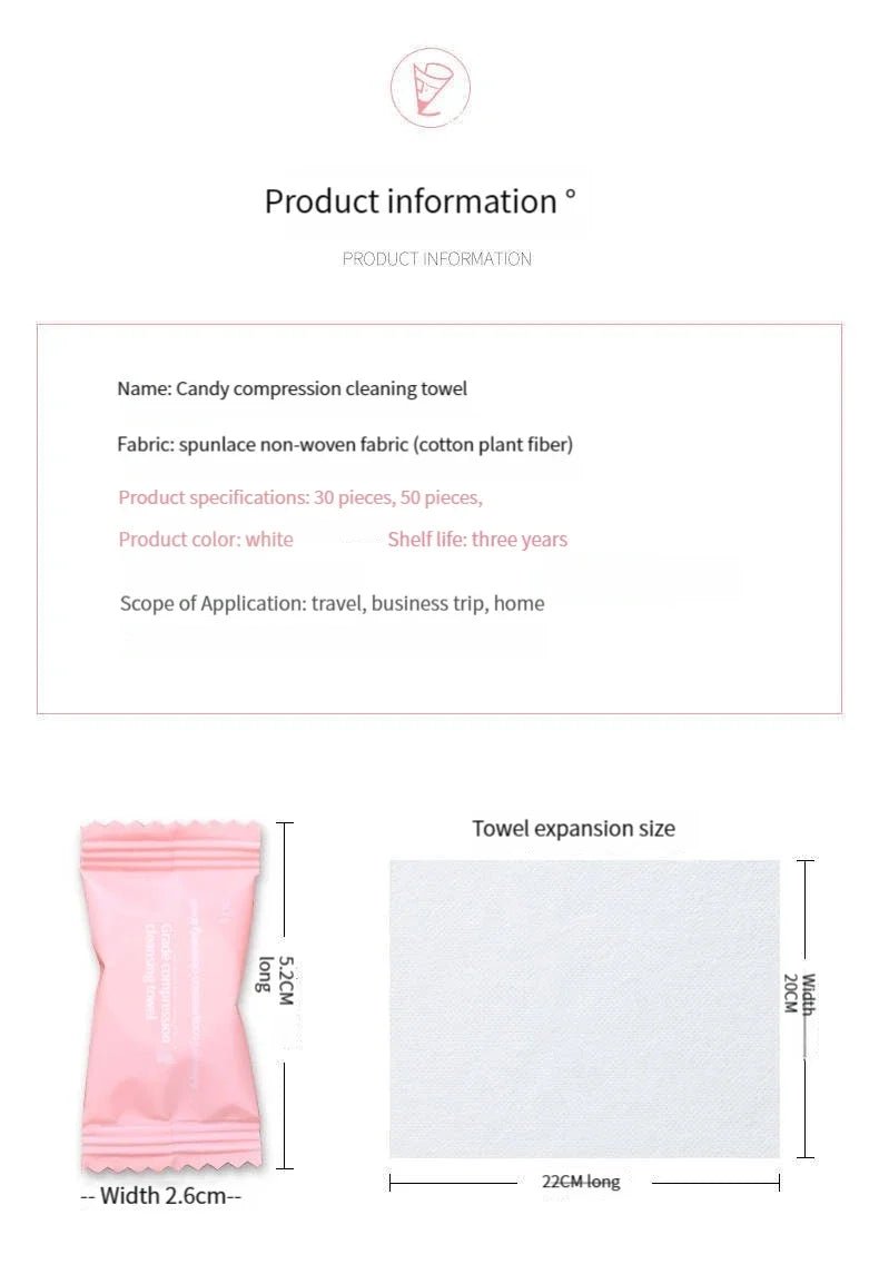 Mini compressed towel capsules from BACKUPMYFILESNOW.COM®, outdoor travel cloth wipes in various quantities, compact and convenient for face care.