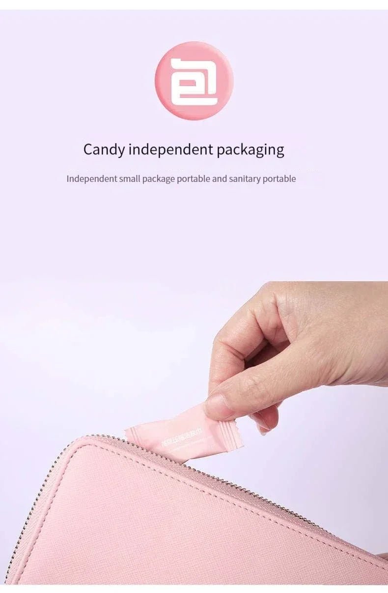 Mini compressed towel capsules from BACKUPMYFILESNOW.COM®, portable disposable cloths ideal for travel and face care.