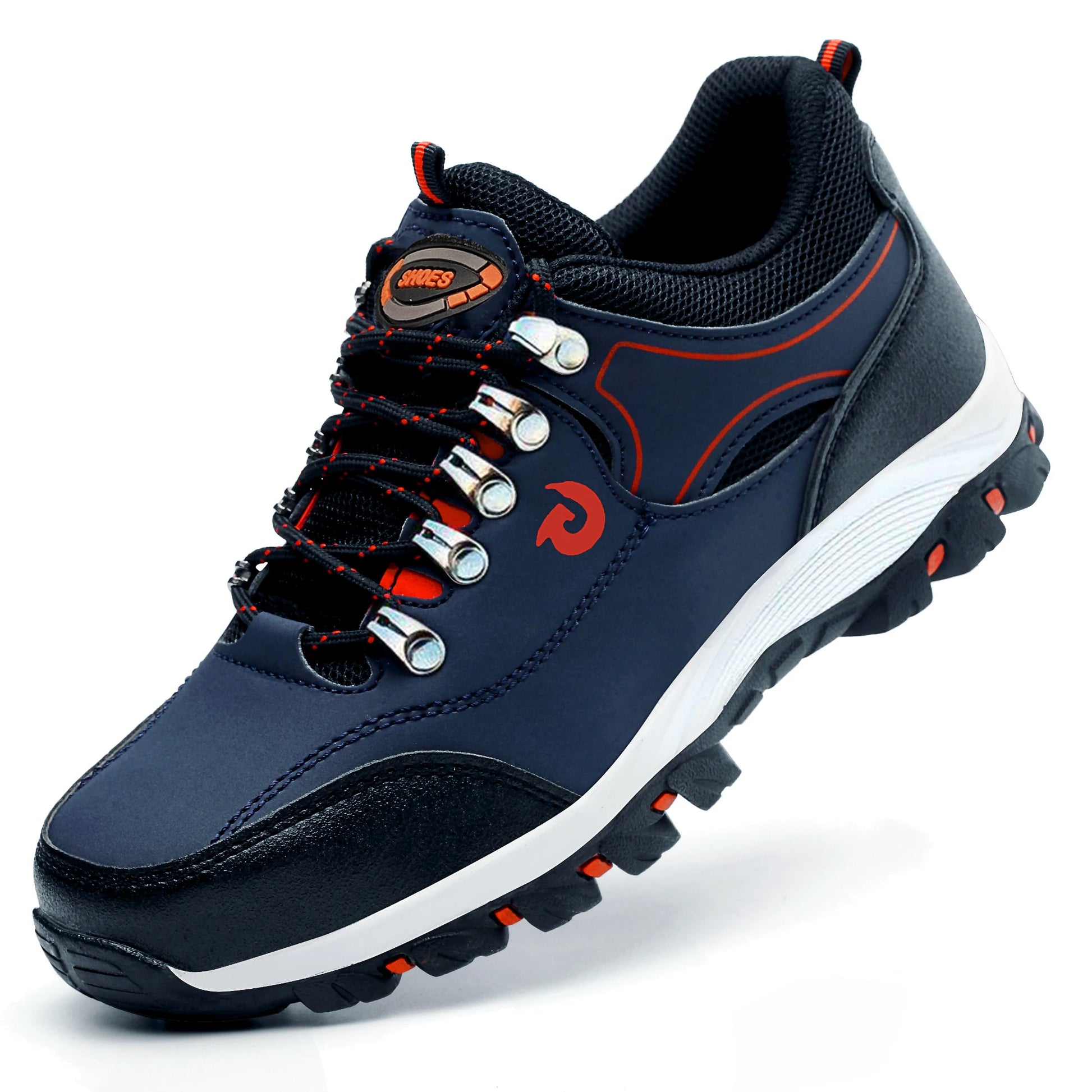 Steel toe cap work boots for men with blue safety shoes, puncture-proof and protective footwear for secure working conditions.