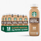 Starbucks Coffee & Protein Classic Caffe iced coffee bottles, 12-pack, 12 fl oz each, high protein, no added sugar, prebiotic fiber