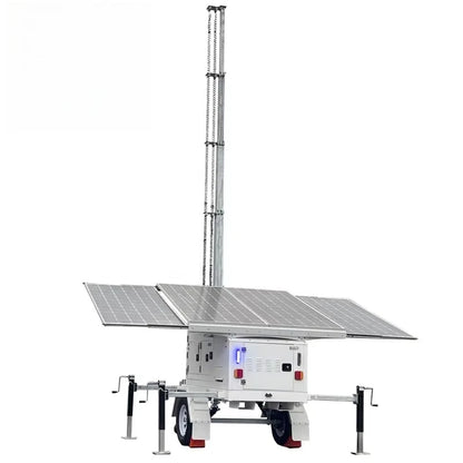 American Standard Monitoring Surveillance Trailer Tower by BACKUPMYFILESNOW.COM® with mounted cameras and equipment for security monitoring