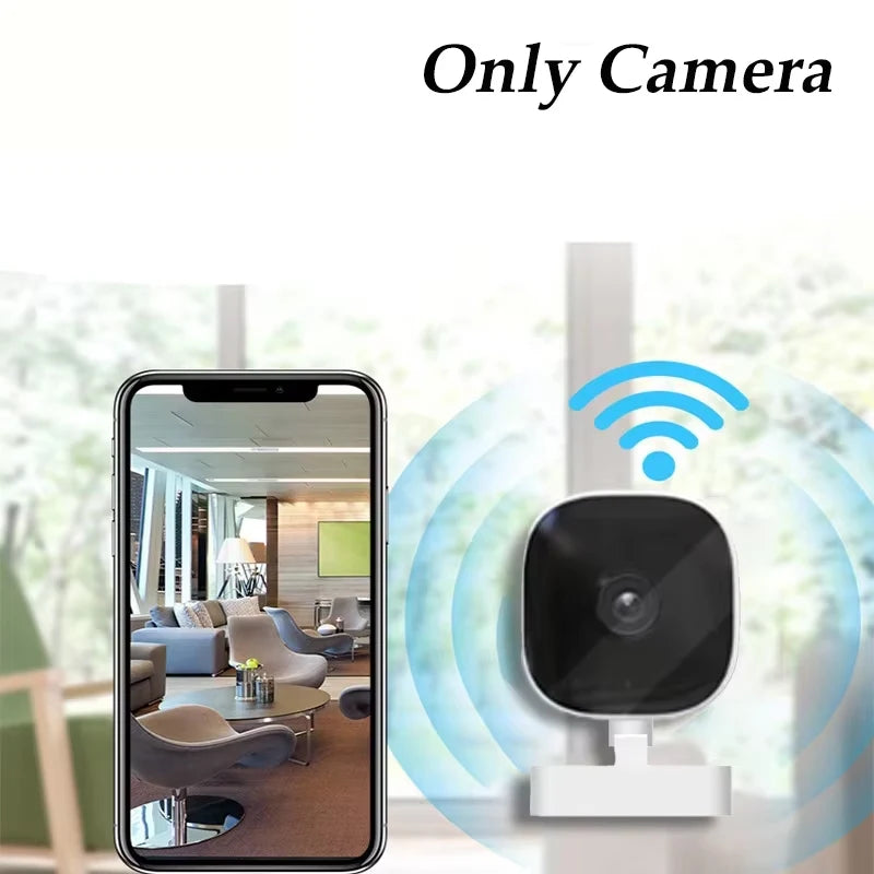HD WiFi security camera with remote monitoring, 2-way audio, motion detection, and cloud storage for home surveillance.