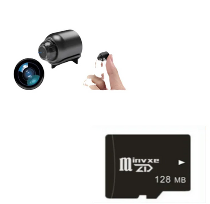 Indoor baby monitor security camera by BackupMyFilesNow.com with 64GB storage for reliable home monitoring.