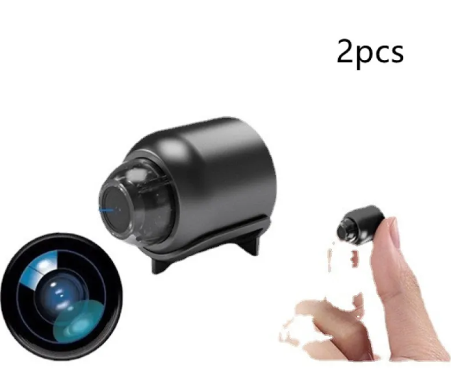 Indoor baby monitor camera by BackupMyFilesNow.com with 64GB storage, featuring a compact security camera for home monitoring.