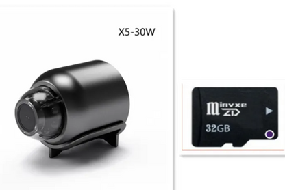 Indoor baby monitor and security camera by BackupMyFilesNow.com with 64GB storage, showing the camera unit and setup.