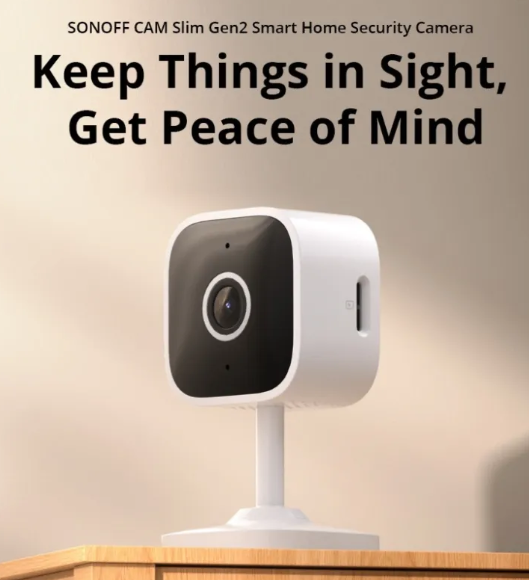 BackupMyFilesNow.com SlimGen2 smart home security camera with 2 million pixels, indoor surveillance with wide-angle lens.