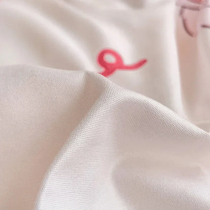 Cute bunny printed cartoon-style kids' bed sheet set from BACKUPMYFILESNOW.COM®, breathable and durable queen/king size bedding.