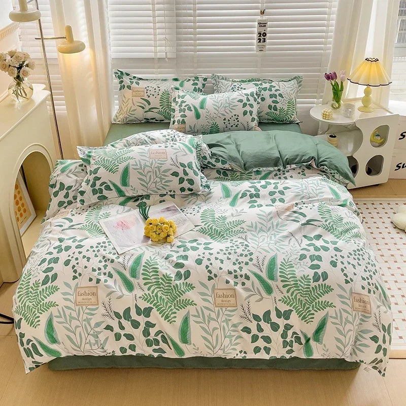 Cartoon-style kids bed sheet set with cute bunny print, breathable and durable queen/king size bedding from BACKUPMYFILESNOW.COM®