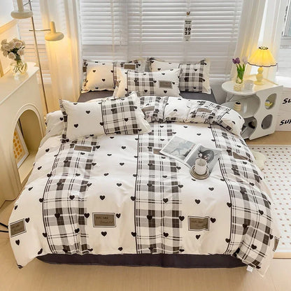 Cartoon-style kids bed sheet set with cute bunny print, breathable and durable queen/king bedding from BACKUPMYFILESNOW.COM®
