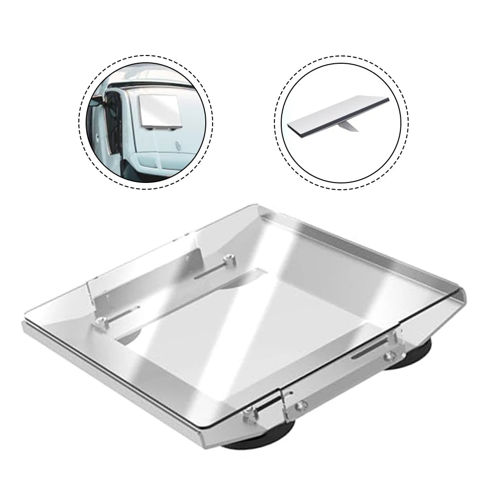 White aluminum Starlink Mini roof magnetic mounting bracket for car, RV, or roof rack, compatible with vehicle mounting needs.