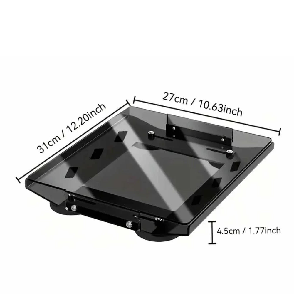 Starlink Mini aluminum transparent roof magnetic mounting bracket for car, RV, or roof rack, shown on white background.