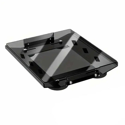 Starlink Mini aluminum transparent roof magnetic mounting bracket on vehicle roof rack, designed for car and RV installation.