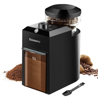 Automatic Burr Mill Coffee Grinder by BackupMyFilesNow.com with 28 adjustable gears for espresso, French press, and drip coffee brewing.