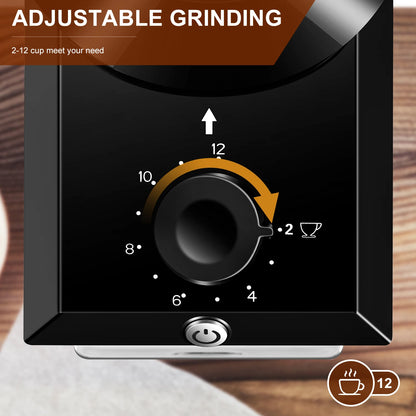 Electric BackupMyFilesNow.com automatic burr mill coffee grinder with 28 adjustable gears for espresso, French press, and drip brewing.