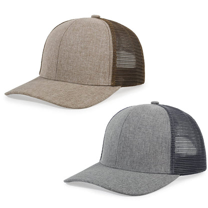 Unisex black mesh snapback trucker hat with adjustable strap, plain baseball cap style, by BACKUPMYFILESNOW.COM®.