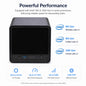 Four-bay NAS mini server with Celeron I5-10210U, 2 SSDs, 4 HDDs, and four LAN ports in a customizable desktop barebone PC.