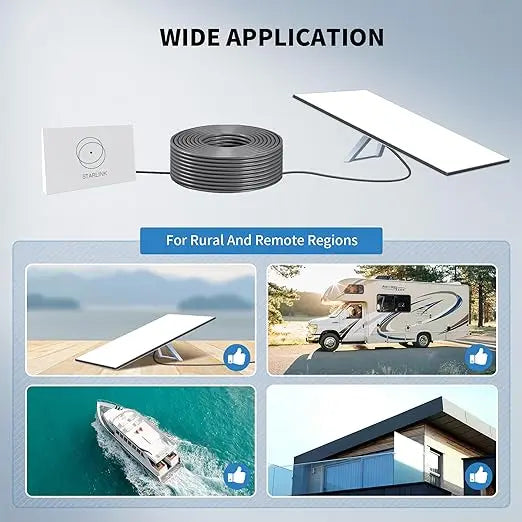147ft BACKUPMYFILESNOW.COM® CAT6 outdoor Ethernet cable for Starlink Gen3 satellite internet, compatible with V3 dish.