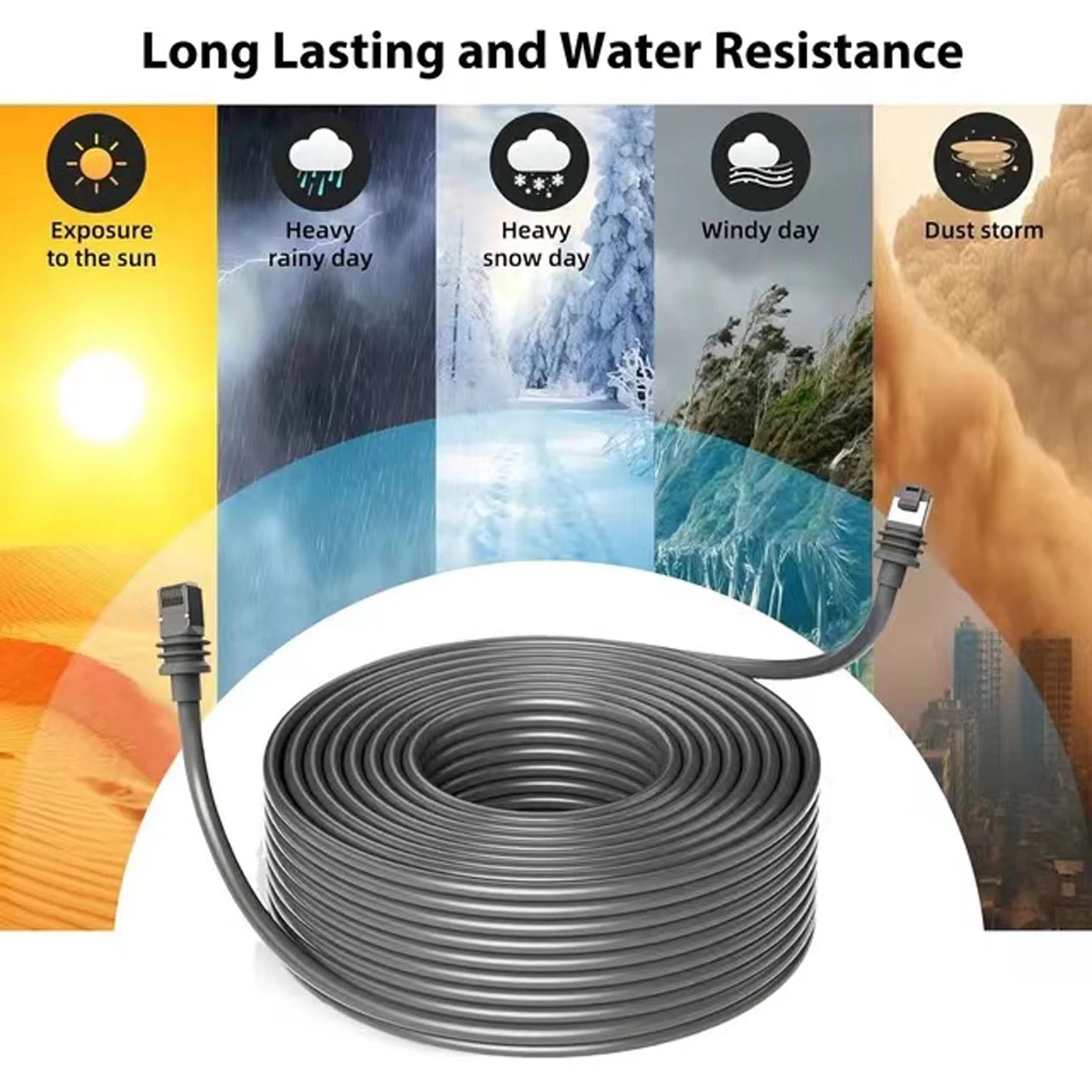 147ft outdoor CAT6 Ethernet cable by BACKUPMYFILESNOW.COM for Starlink Gen3 satellite internet, compatible with V3 Dish.